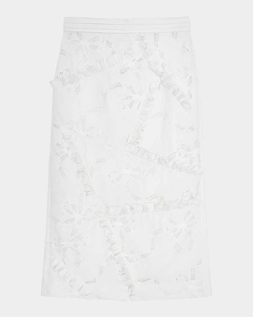 Lace Bow Patchwork Skirt